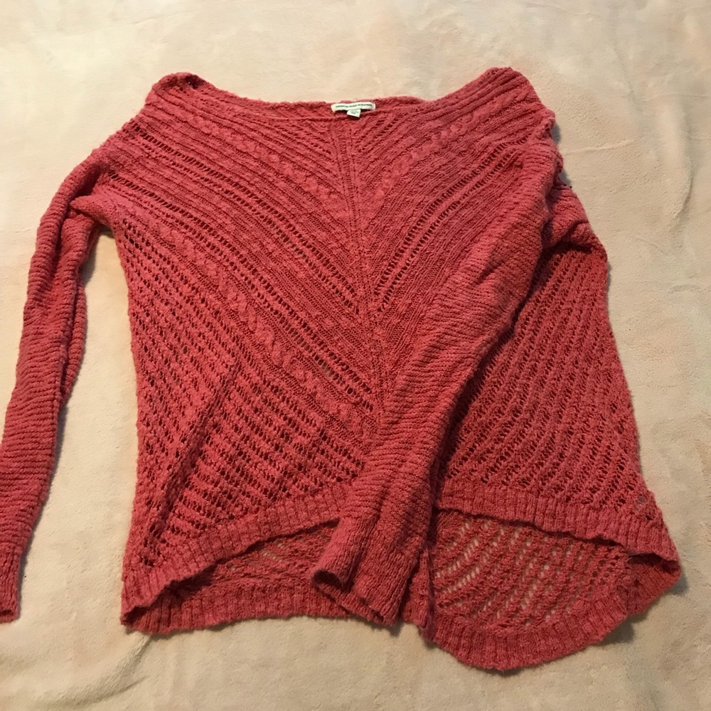 Red off the shoulder sweater